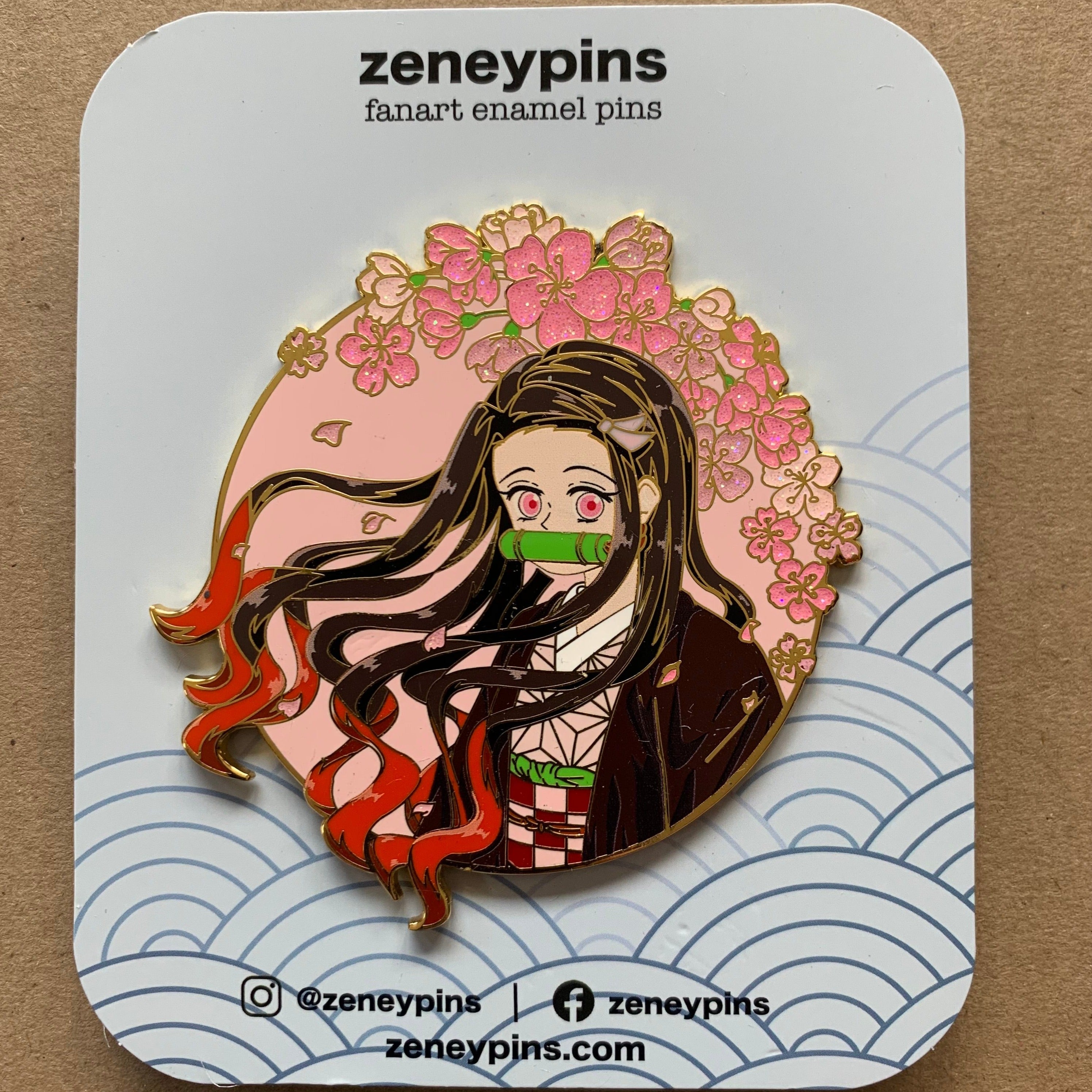 Demon outlet slayer nezuko kamado cheerleader enamel pin