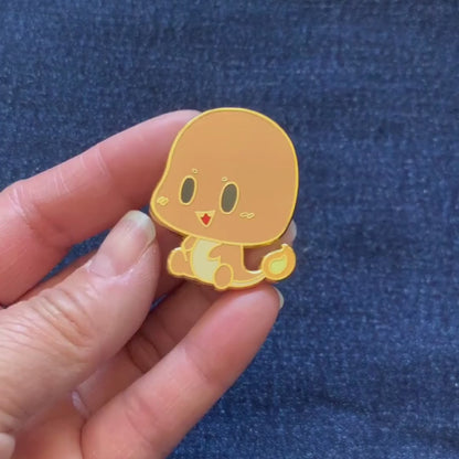 Pokemon generation 1 starter, Charmander chibi-style enamel pin video