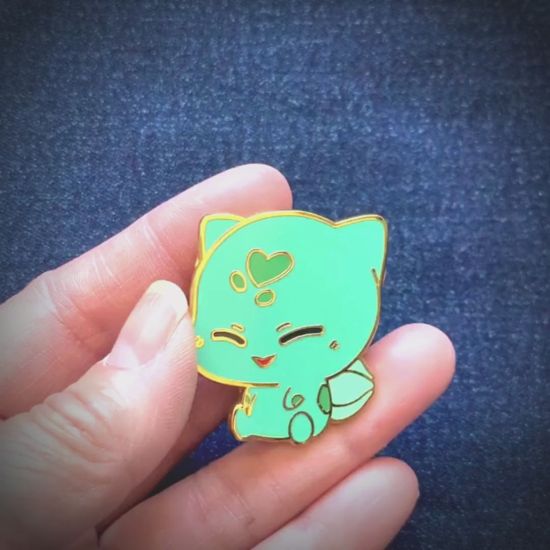 Pokemon Bulbasaur enamel pin video