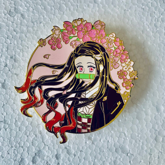 Demon Slayer 3" fanart enamel pin - Nezuko Kamado - zeneypins