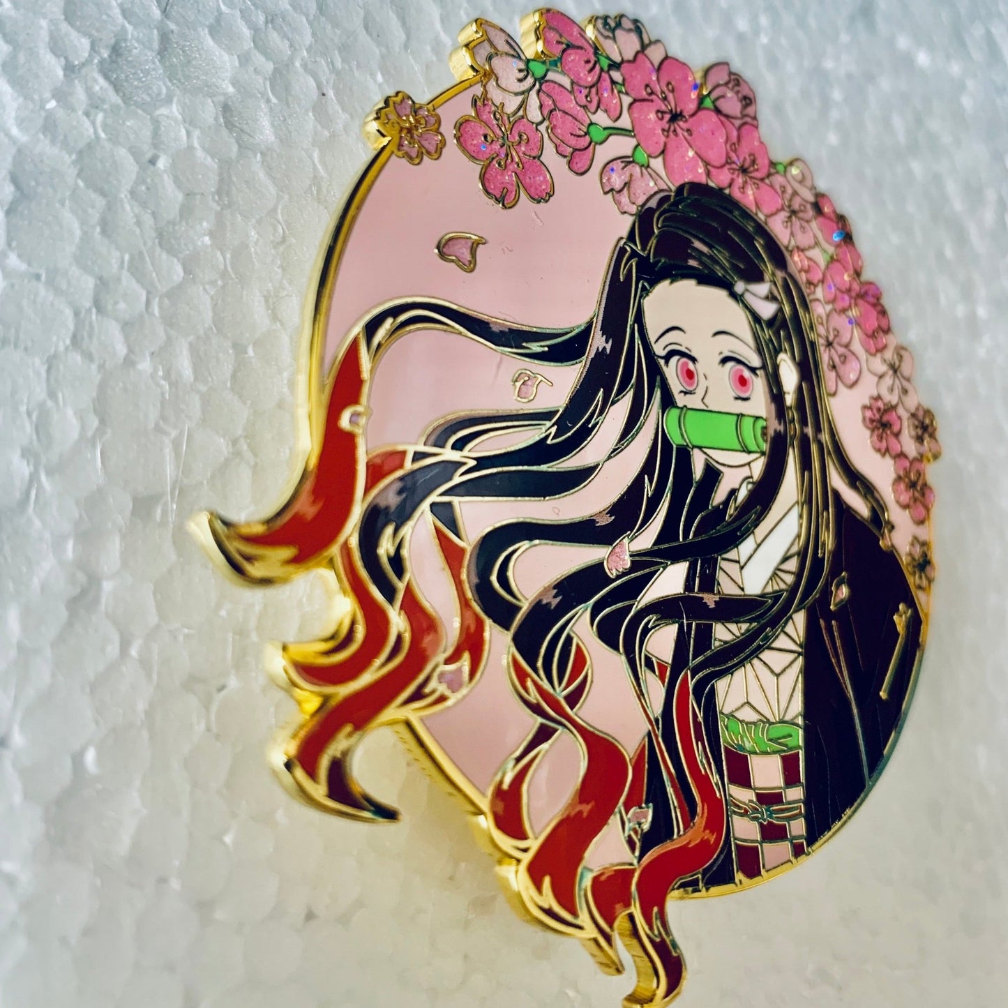 Demon Slayer 3" fanart enamel pin with gold plating and screen printing - Nezuko Kamado - zeneypins