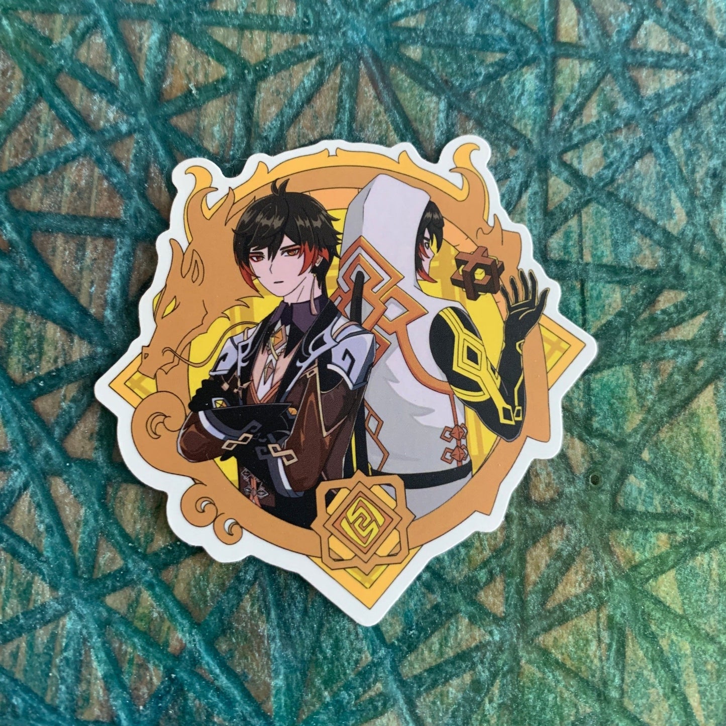 Genshin Impact Archon Zhongli Morax 3" fanart sticker - zeneypins