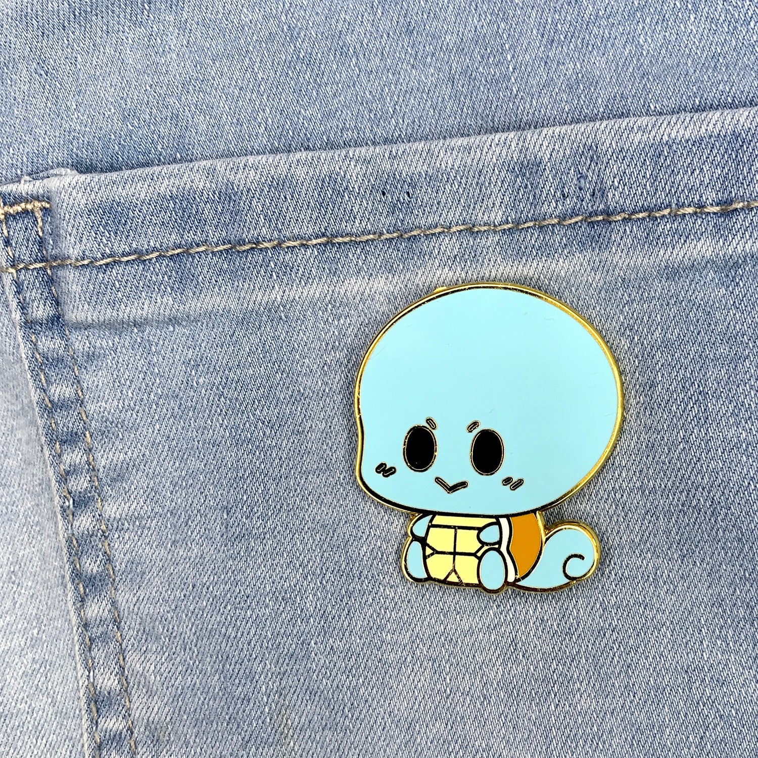 Pokemon: Squirtle chibi 1.6" fanart enamel pin - zeneypins